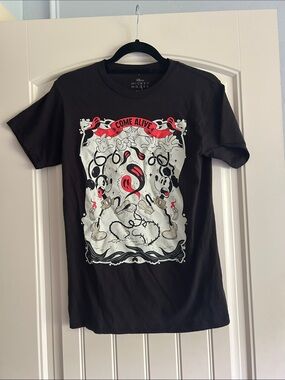 Disney Black 'Come Alive' Mickey Graphic Tee with Red Accents